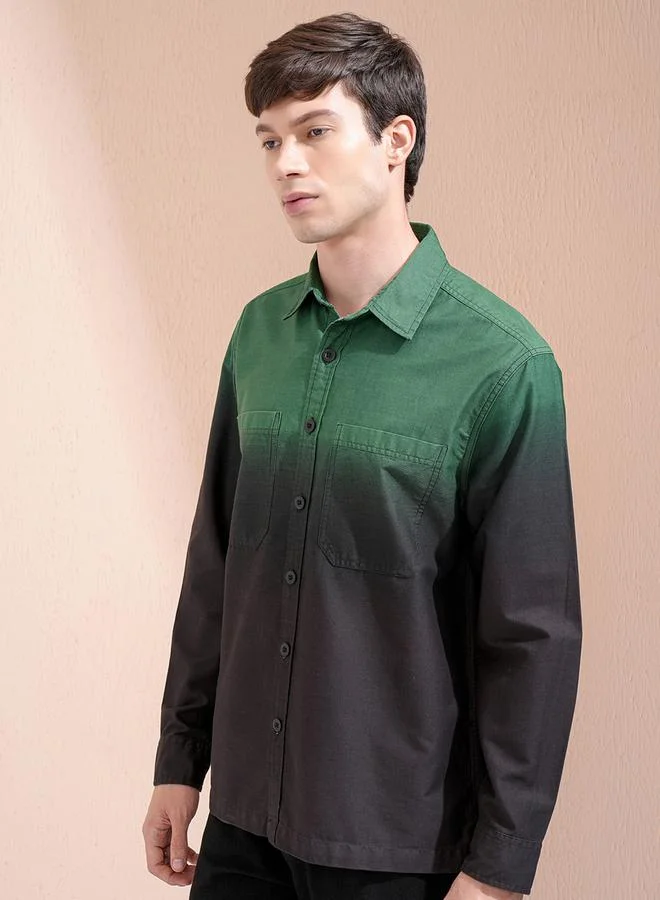 HIGHLANDER HIGHLANDER Color Block Regular Fit Shirt with Pockets