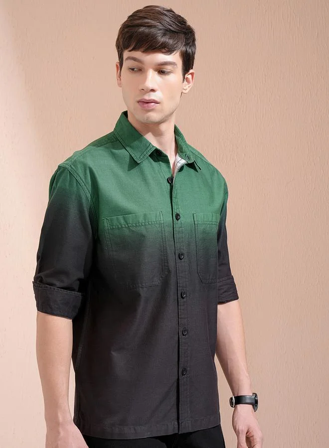 HIGHLANDER HIGHLANDER Color Block Regular Fit Shirt with Pockets
