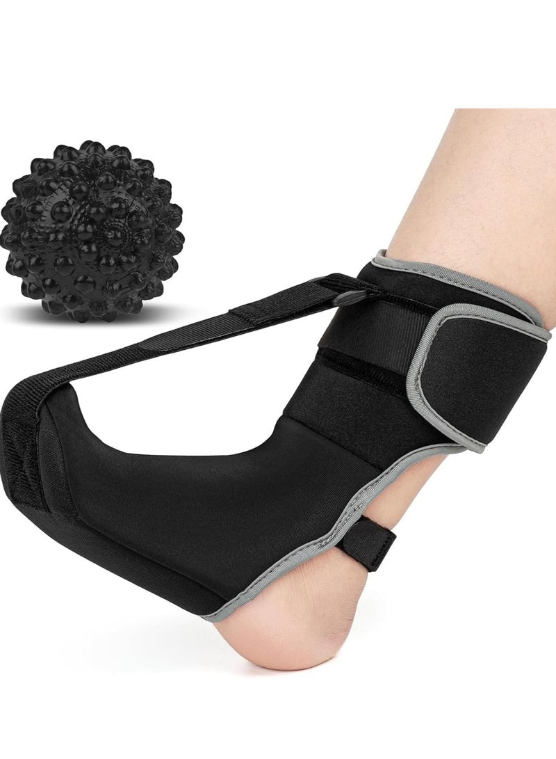 YelaJoy Plantar Fasciitis Night Splint Sock for Plantar Fasciitis Relief with Extra Massage Ball, Soft & Comfortable Foot Brace for Achilles Tendonitis Heal Spur Foot-drop Flat-arch for Women and Men（S） - Image 1