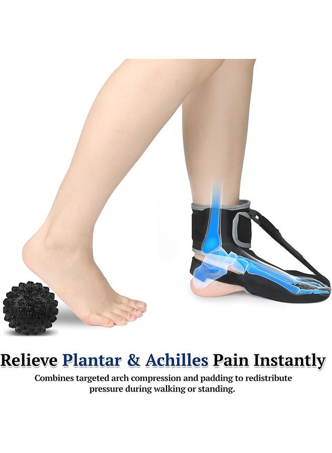 YelaJoy Plantar Fasciitis Night Splint Sock for Plantar Fasciitis Relief with Extra Massage Ball, Soft & Comfortable Foot Brace for Achilles Tendonitis Heal Spur Foot-drop Flat-arch for Women and Men（S） - Image 3