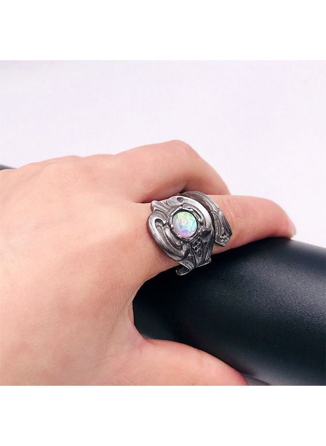 Generic - Adjustable Sterling Silver Opal Ring - Image 1