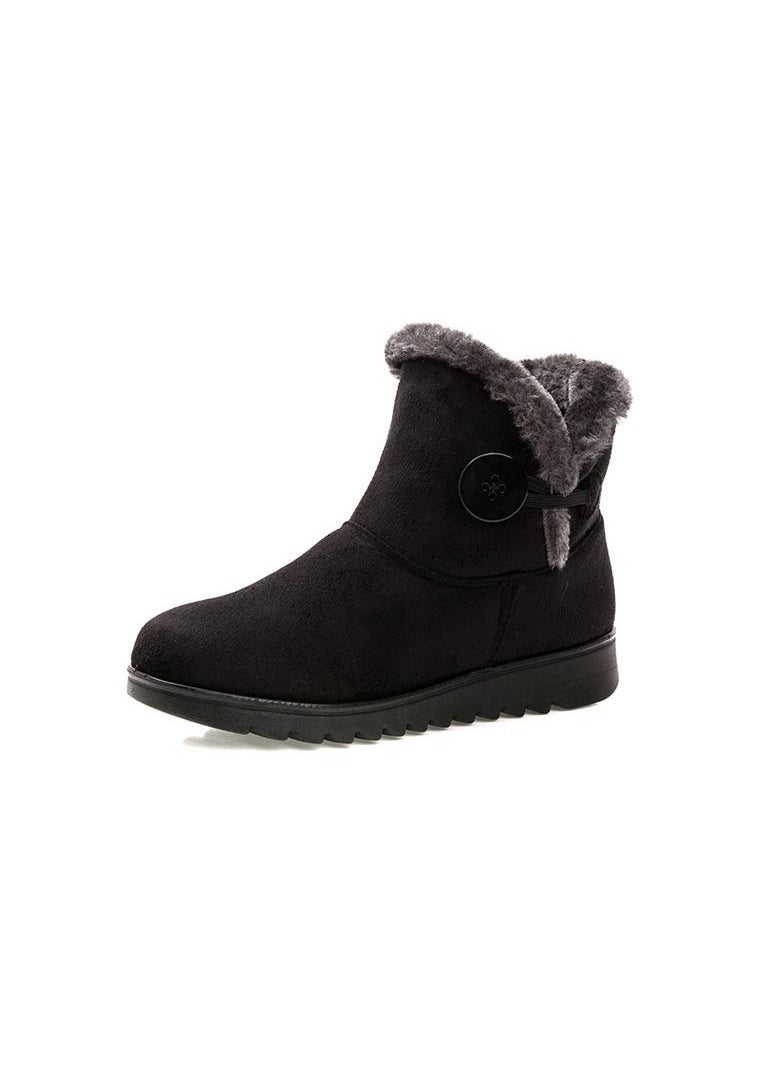 Loquat Women's Cotton Shoes, Warm Cotton Boots Black 
