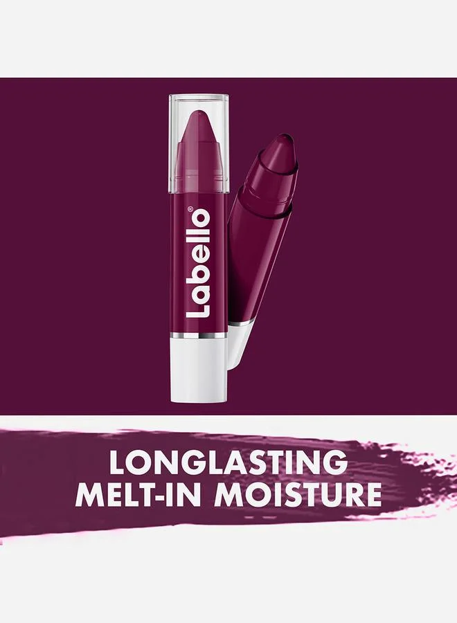 Labello Crayon Lipstick, Colour Lip Balm, Black Cherry, 3g
