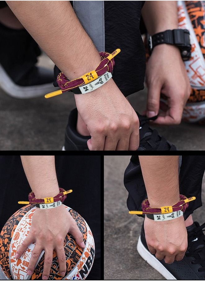 GROIC Basketball Kobe Wristbands Black Mamba Kobe Basketball Bracelet Signature Sport Silicone Adjustable Bracelet Memory Gift 5 Pcs  - Image 4
