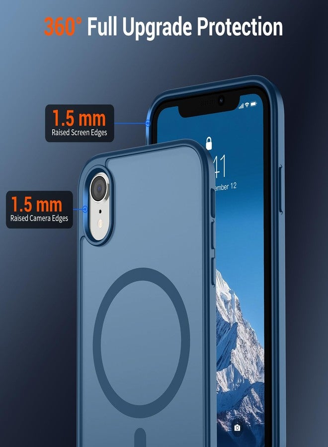 SUPFINE Magnetic for iPhone XR Phone Case(Compatible with MagSafe)(Military Grade Drop Protection) Slim Translucent Matte Shockproof with Anti-Fingerprint Phone Case,Deep Blue - Image 4