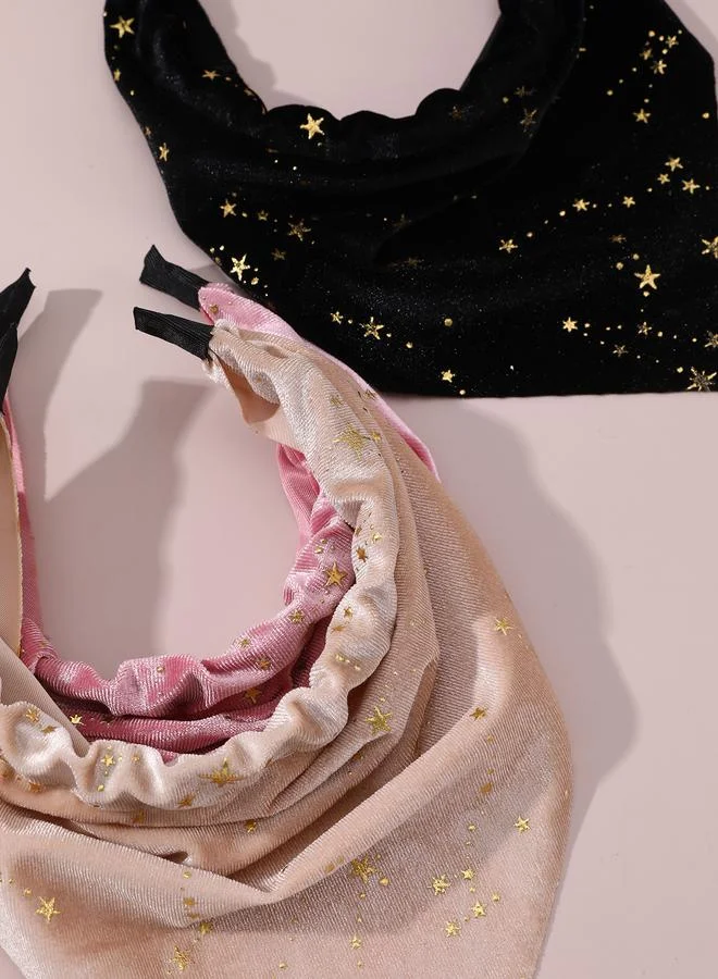 Take Two  Pack of 3 - Girls Star Embellished Velvet Headbands for Women | Best Price UAE