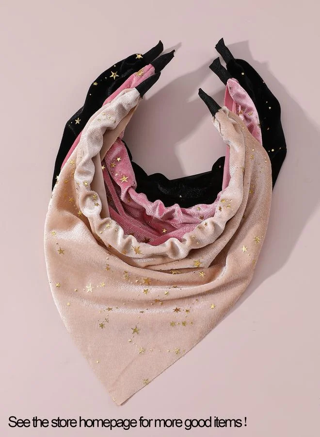 Take Two  Pack of 3 - Girls Star Embellished Velvet Headbands for Women | Best Price UAE