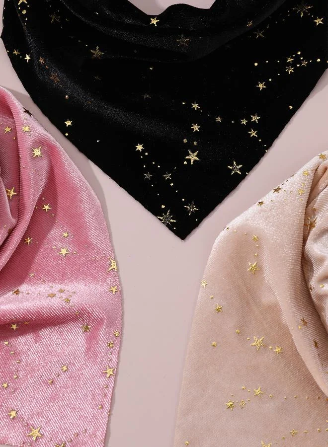 تايك تو Pack of 3 - Girls Star Embellished Velvet Headbands