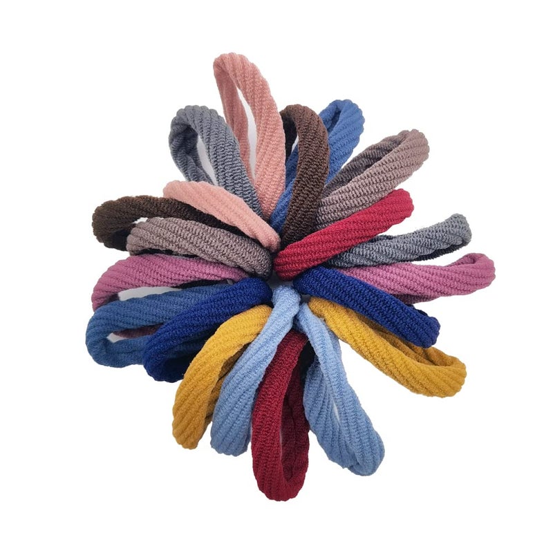 Design of Spiricle Pattern Hair Ties with Seamless High Elastic Thickening in Ponytail Holders Multiple Colors with 20 Pcs Packing