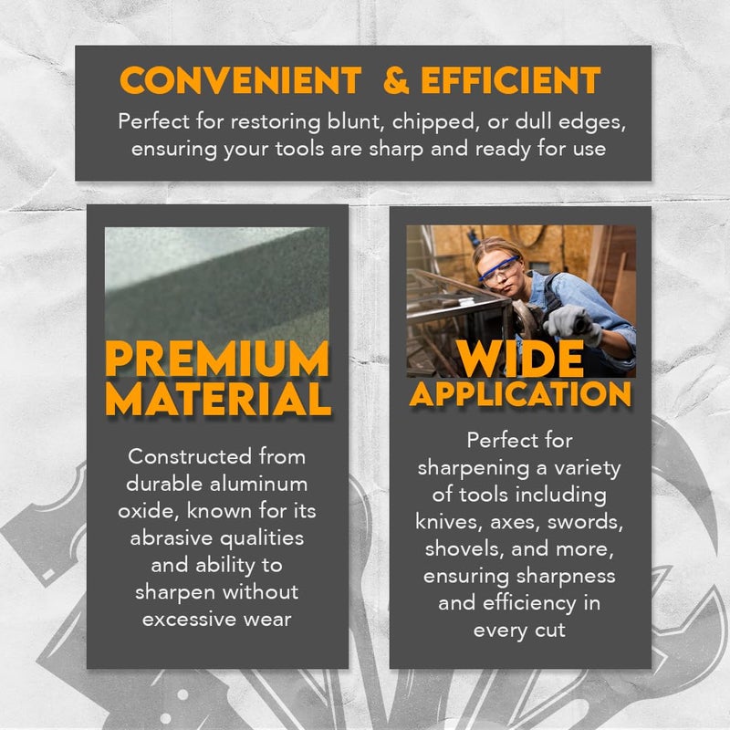 SE 8" Dual Grit Sharpening Stone - 120/240 Aluminum Oxide for Knives, Tools, and Blades - SS8 - Image 2