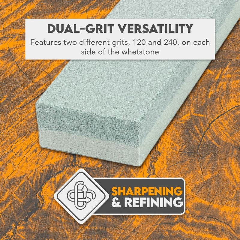 SE 8" Dual Grit Sharpening Stone - 120/240 Aluminum Oxide for Knives, Tools, and Blades - SS8 - Image 3