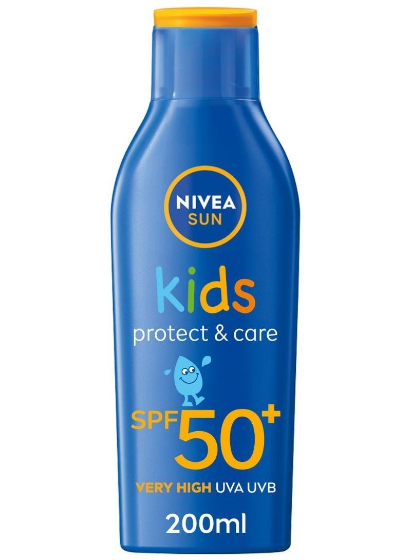 نيفيا لوشن مرطب للأطفال للوقاية من الشمس للوقاية من الأشعة فوق البنفسجية طويلة ومتوسطة المدى بعامل الحماية من أشعة الشمس SPF 50+ حجم 200 مل - Image 2