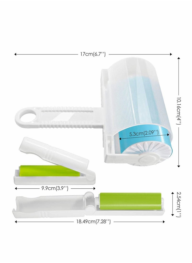 Sticky Lint Roller 5 Pack Pet Epilator Kit with Cover, Reusable Pet Hair Remover Roller Washable Dust Picker Cleaner Brush Set for Couch, Pets, Clothes, and Carpets