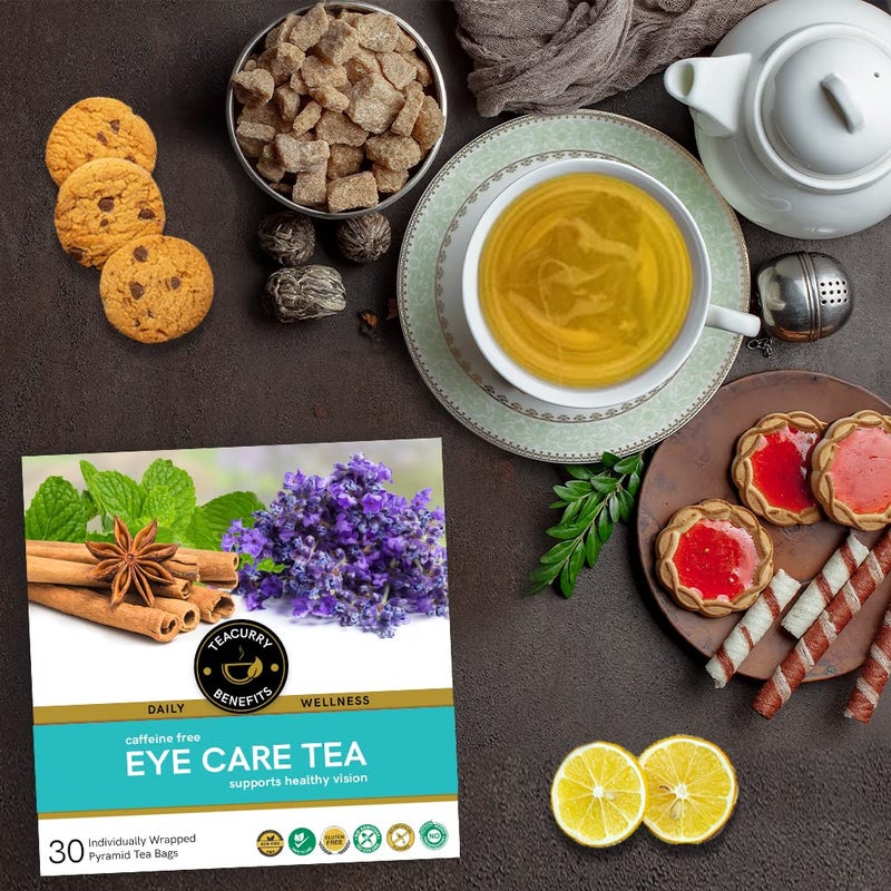 TEACURRY Eye Care Turmeric Tea (30 Tea Bags, Pack Of 1 Moth)-Helps With Eye Health, Vision, Power, Eyesight-Eye Care 100%-Tea Bags For Eyes,100 Grams - Image 3