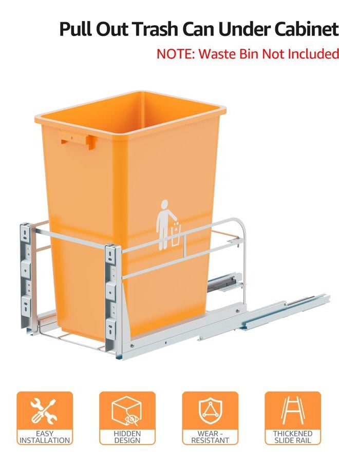 Runmi Pull Out Trash Can Under Cabinet with Soft-Close Slides,Garbage Can Not Included,Heavy Duty Under Sink Trash Can Kit for Kitchen, Requires Minimum Cabinets Opening 12" W X 18" D - Image 3