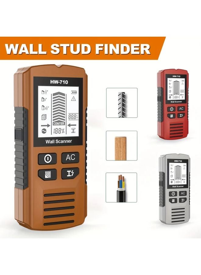 Red Wall Metal Detector Scanner Precision Nail Stud Finder LCD HD Display Battery Powered - Image 4