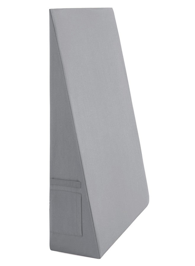 Cobedzy Grey Bed Wedge Pillow Cover(25" L x 25" W x 8" H), Zipper and Handle Design Wedge Pillowcase Protector, Breathable Pillowcase with Side Pocket for Storage(Pillow Not Include) - Image 1