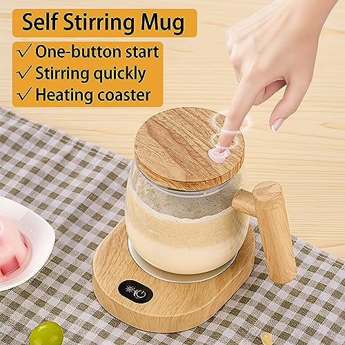FOXNSK Self Stirring Mug, 400ML Self Stirring Coffee Mug Electric Mixing Mug High Borosilicate Glass Mixing Coffee Mug With 55° Constant Temperature Coaster Suitable for Coffee/Milk/Protein Powder - Image 4