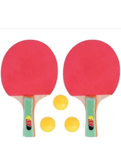 Generic Two Ping Pong Rackets + Three Table Tennis Balls  - Image 2