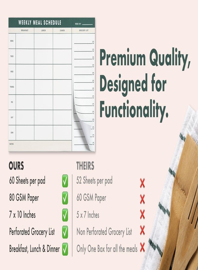 Paperell Weekly Magnetic Meal Planner & Tear Off Grocery List - 7 x 10 Inch Menu Planner Notepad for Fridge - Grocery Shopping List Notepad -Dinner List for Refrigerator - (Large Planner with 60 Sheets - 7 x - Image 3