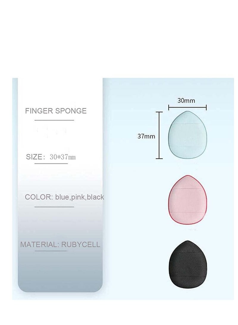 Y&D 12 Pieces Mini Makeup Puff, Wet and Dry Foundation Cotton Pad Accessories for Girls Women (Black, Pink, Blue)  - Image 4