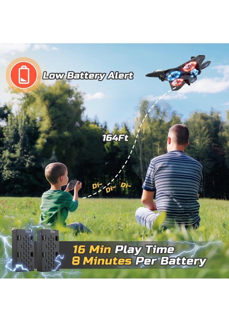 “RC Fighter Jet Drone Toy – 2.4 GHz Remote Control, LED Lights, 360° Stunts – Ready to Fly - Image 4