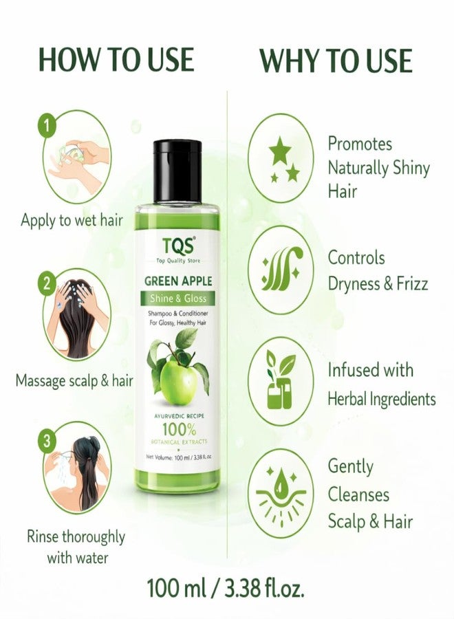 TQS Green Apple Shampoo for Glossy Hair | Ayurvedic Recipe with 100% Botanical Extracts | 100 ml - Image 5