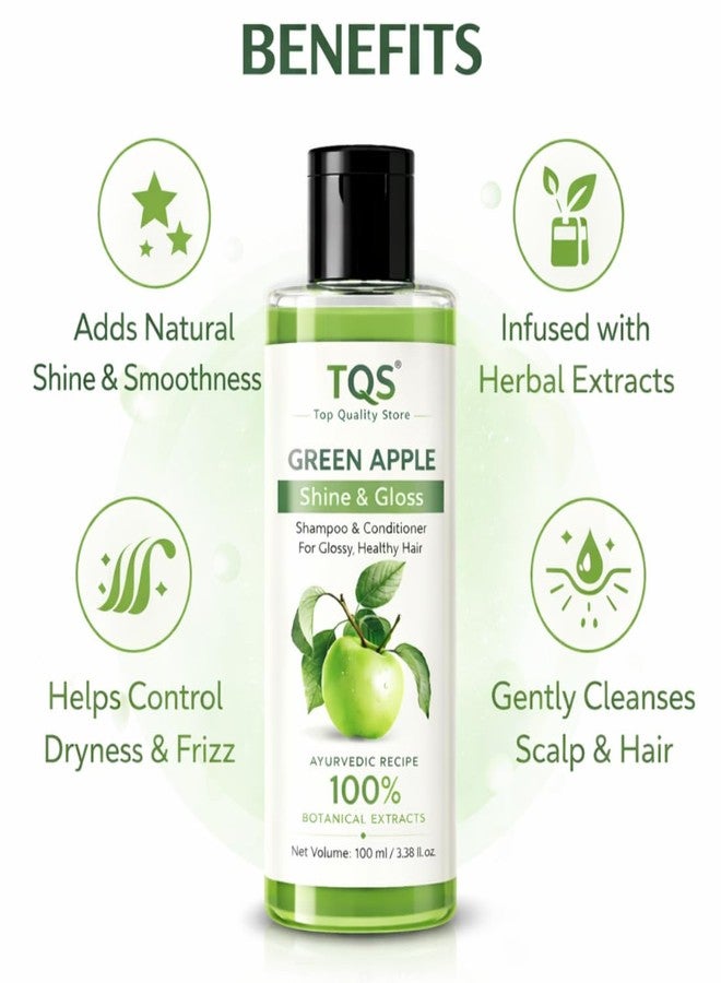 TQS Green Apple Shampoo for Glossy Hair | Ayurvedic Recipe with 100% Botanical Extracts | 100 ml - Image 4
