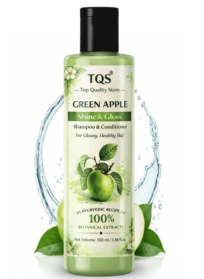 TQS Green Apple Shampoo for Glossy Hair | Ayurvedic Recipe with 100% Botanical Extracts | 100 ml - Image 1