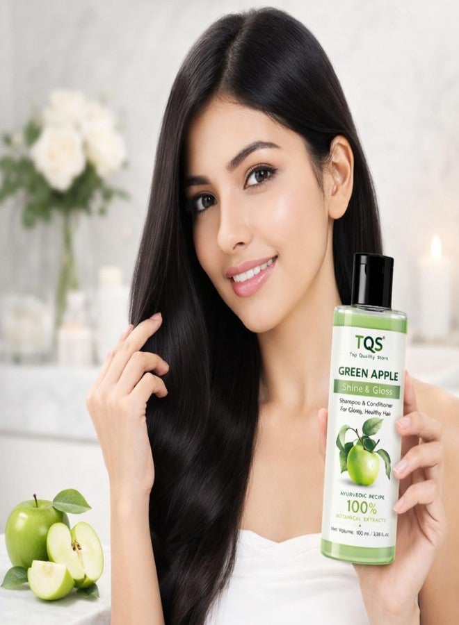 TQS Green Apple Shampoo for Glossy Hair | Ayurvedic Recipe with 100% Botanical Extracts | 100 ml - Image 3