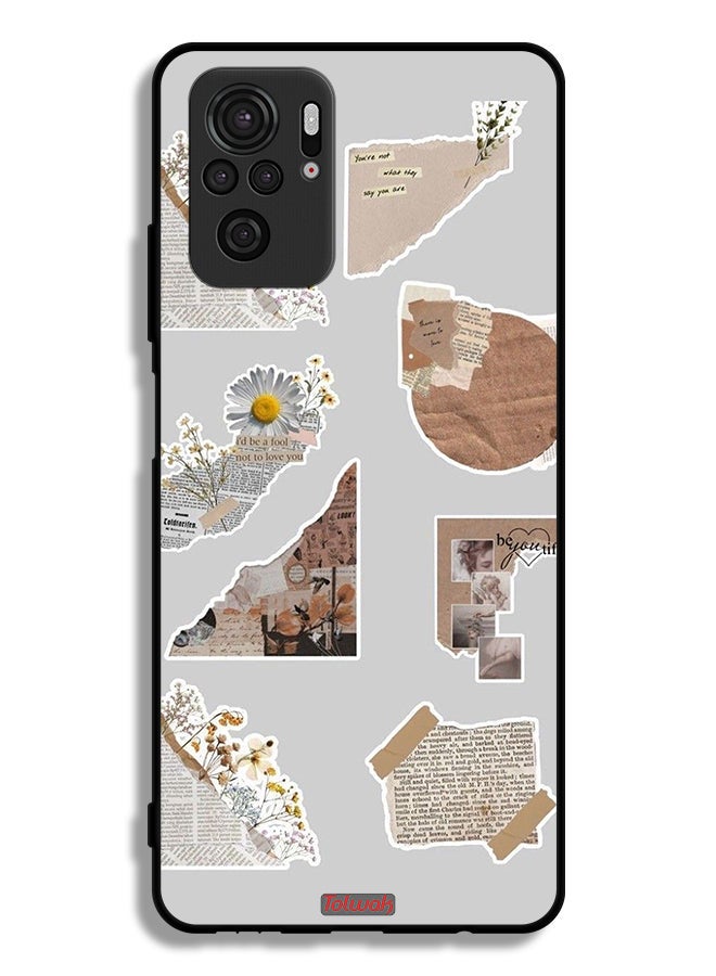 Tolwak Xiaomi Poco M5s Protective Case Cover Pieces Of Paper Stickers - Image 2