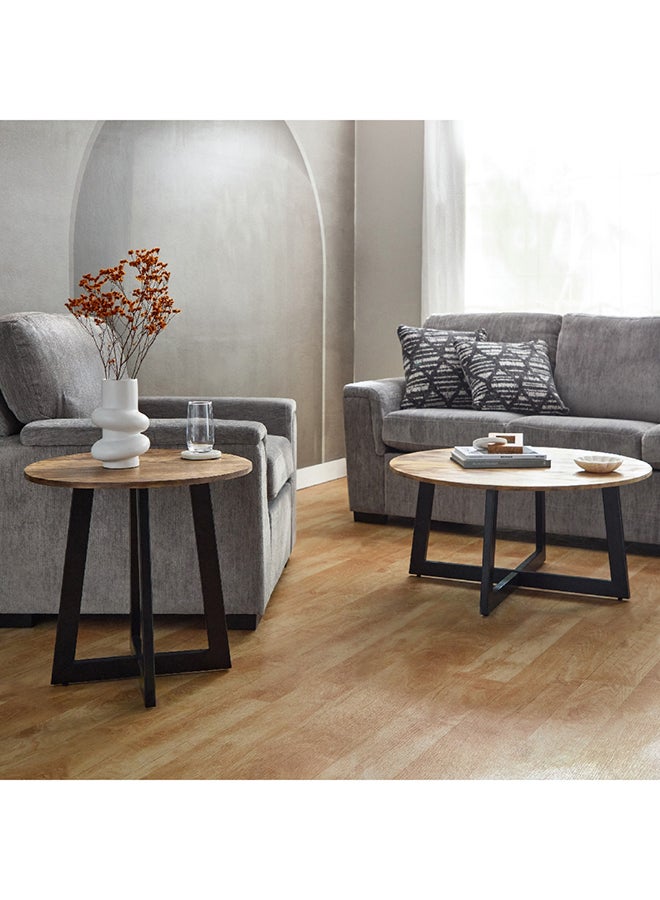 Home Box Clanbay Solid Wood Round Coffee Table 85 x 40 x 85 cm - Image 5