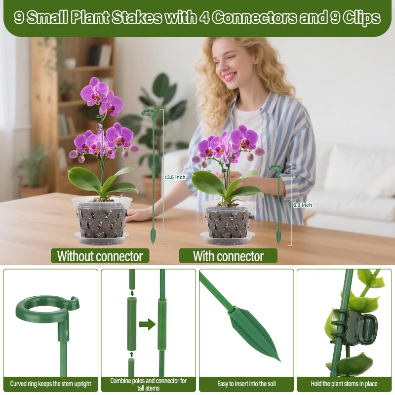 Jollidecor Orchid Pots with Holes and Saucers for Repotting | 4, 5, 5.6, 6 inch Clear Plastic Orchid Pots Flower Plant Pot with Stakes Clips | Breathable Slotted Orchids Planter with Drainage for Root Health - Image 5