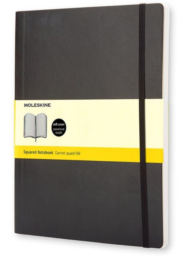 MOLESKINE XL Notebook Squared Pages Black Soft Cover 192 Pages - Image 1