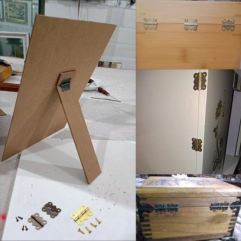 مجموعة من 20 مفصلة فراشة صغيرة عتيقة من البرونز بأبعاد 17 × 20 مم مع مسامير - Image 5