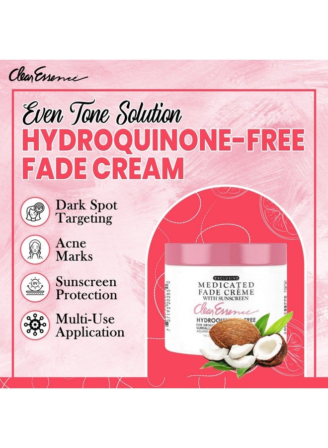 Clear Essence Exclusive Medicated Fade Creme With Sunscreen - Fade Cream For Dark Spots - Beauty Cream For Glowing Skin Complexion - Skin Care (4 Oz.) - Image 1