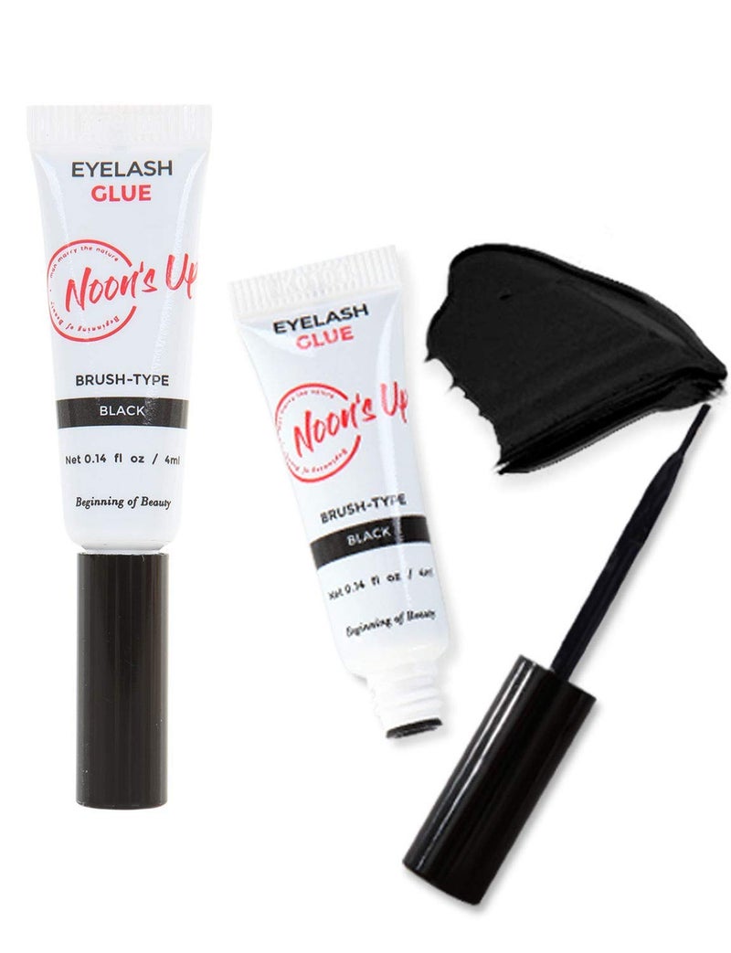NOON'S UP Black Eyelash Glue - Super Strong Hold, Waterproof, Hypoallergenic Adhesive for Sensitive Eyes (0.14 Fl. Oz.) - Image 1