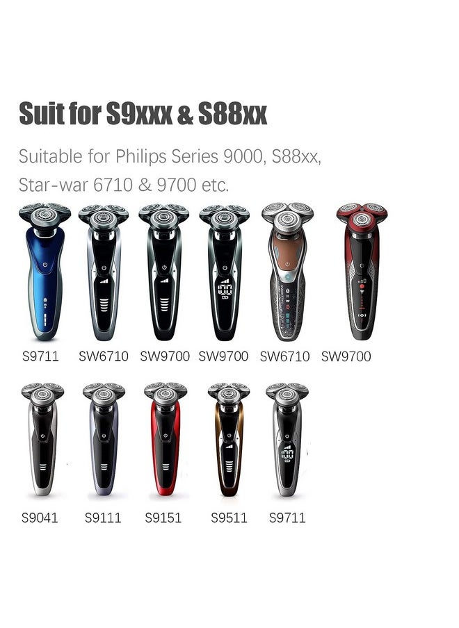 JIANCENGYB - Sh90 Replacement Heads For Philips Norelco Series 9000 Replacement Blades For Philips Electric Shaver Series 9000(S9Xxx) Series 8000(S8Xxx) Shaving Heads Upgrade Sh90 Replacement Heads Sh90/72 - Image 1