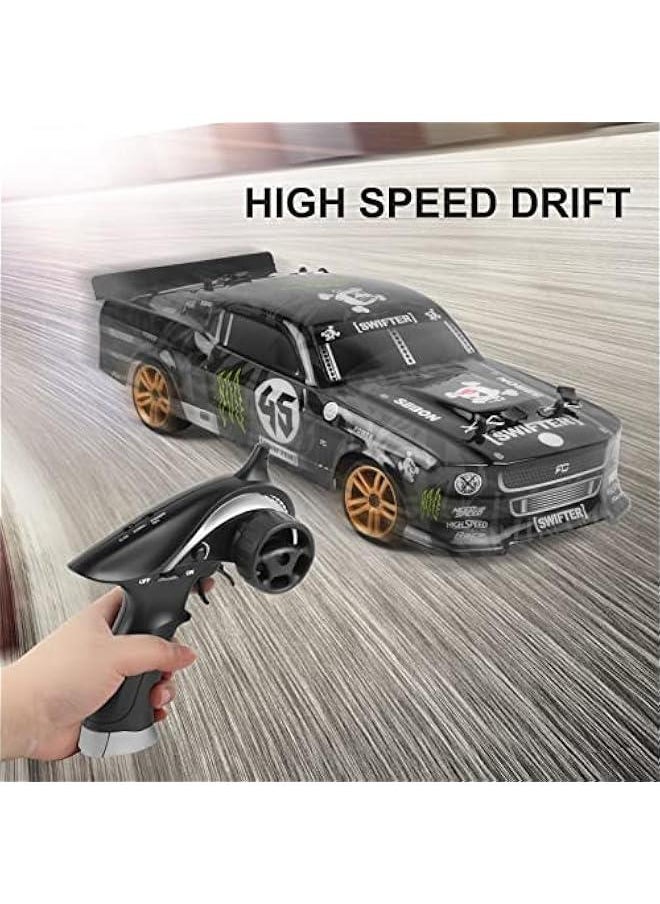 Generic - RC Drift Car, 1:18 Scale Remote Control Car, 2.4GHz 4WD 30KM/H High Speed RC Racing Car with LED Light Strip and 3 Batteries for Adults and Kids - Image 1