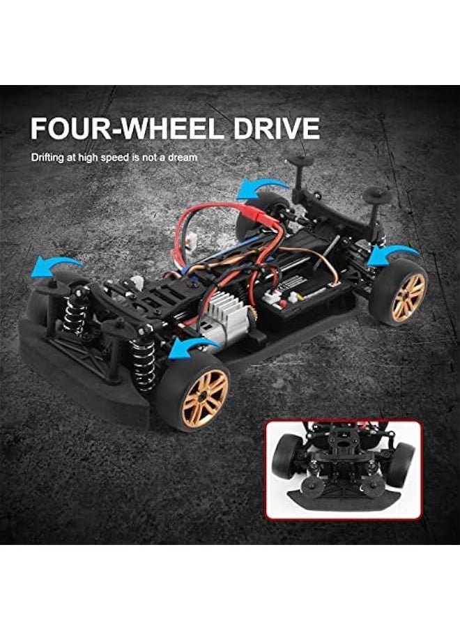 Generic - RC Drift Car, 1:18 Scale Remote Control Car, 2.4GHz 4WD 30KM/H High Speed RC Racing Car with LED Light Strip and 3 Batteries for Adults and Kids - Image 1