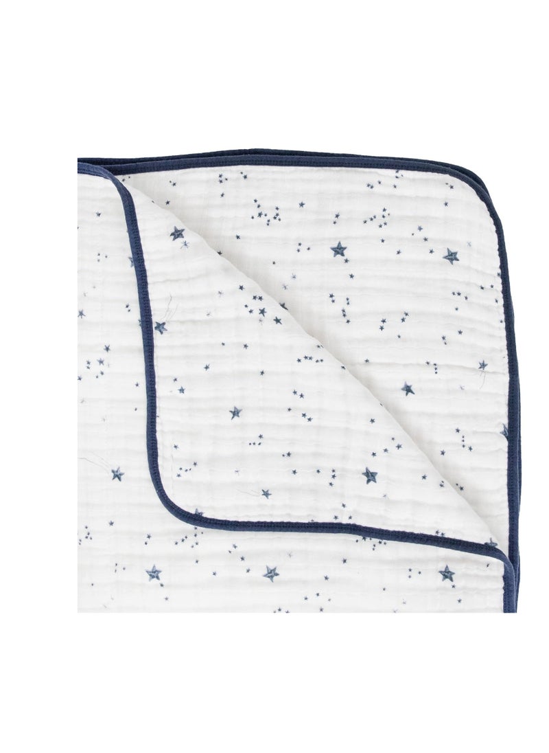 little unicorn Cotton Muslin Baby Blanket Shooting Stars  - Image 3
