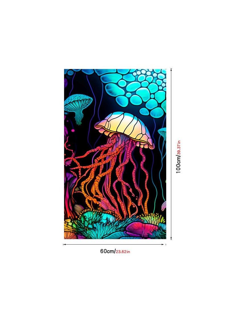 Colored retro PVC static glass sticker, adhesive free window sticker, removable glass window flower 60 * 100cm - Image 2