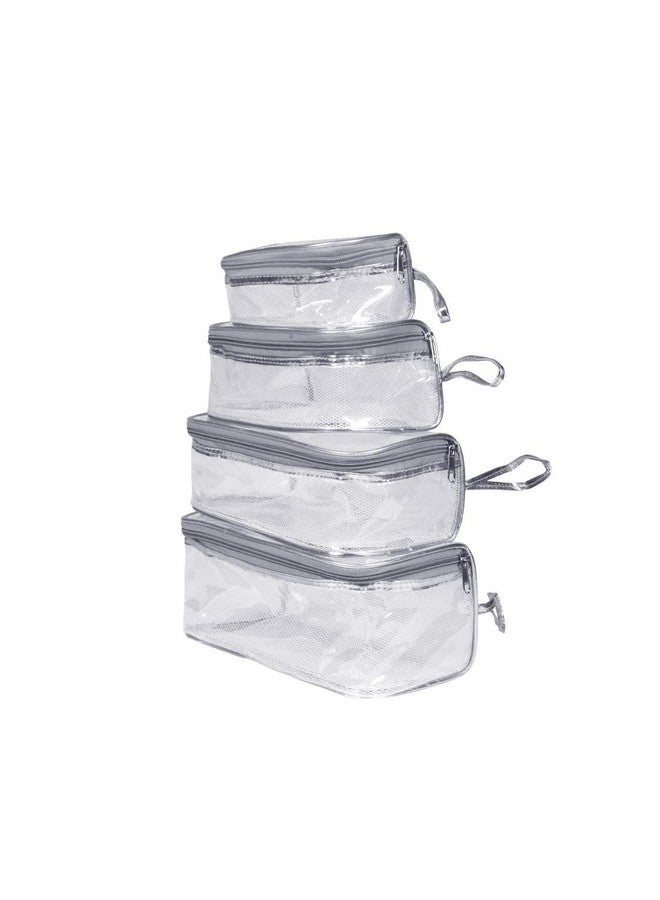 STACKRAID Set of 4 Transparent Cosmetic Storage Pouch, Travel Toiletry Bag Pouch, Vanity Pouch, Makeup Cosmetics kit Jewellery Organizer Jewelry Kit Pouch - Image 2