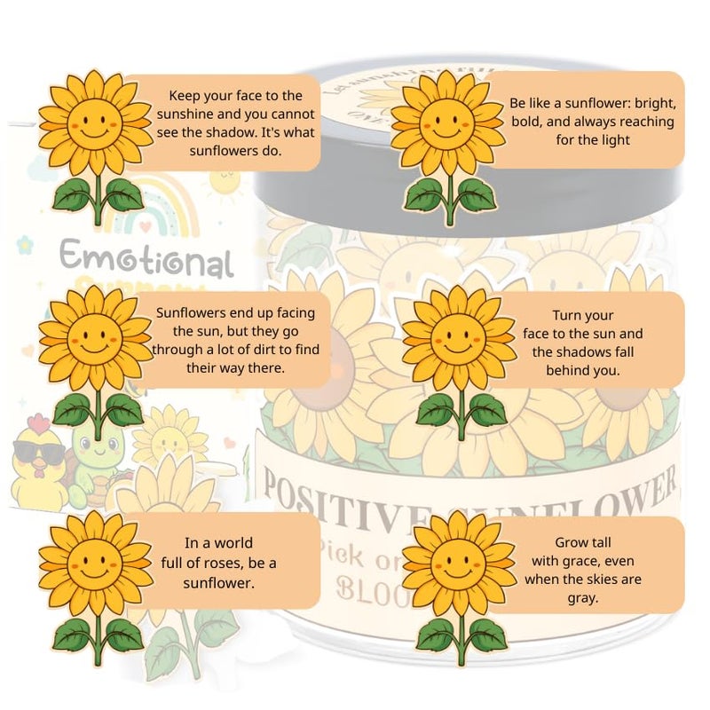 LumenJar Sunflower Gifts For Women - Easter Gifts For Women,Teens, Kids, Girls - 60 Positive Affirmation Cards Jar - Birthday Gift For Womens, Mom, Coworkers, Friends, Sister - Cheer Up Gift For Womans - Image 2
