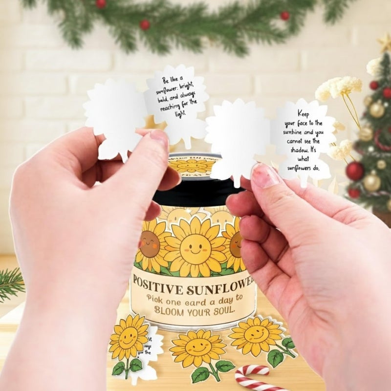 LumenJar Sunflower Gifts For Women - Easter Gifts For Women,Teens, Kids, Girls - 60 Positive Affirmation Cards Jar - Birthday Gift For Womens, Mom, Coworkers, Friends, Sister - Cheer Up Gift For Womans - Image 4