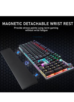 AULA Mechanical Gaming Keyboard NKRO with Wrist Rest RGB Backlit Volume/Lighting Control Knob Fully Programmable 108-Keys Anti-Ghosting Wired Computer Keyboards for Office/Games, Black Switch  - Image 3