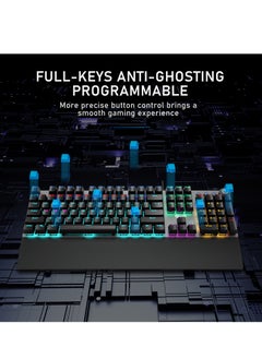 AULA Mechanical Gaming Keyboard NKRO with Wrist Rest RGB Backlit Volume/Lighting Control Knob Fully Programmable 108-Keys Anti-Ghosting Wired Computer Keyboards for Office/Games, Black Switch  - Image 4