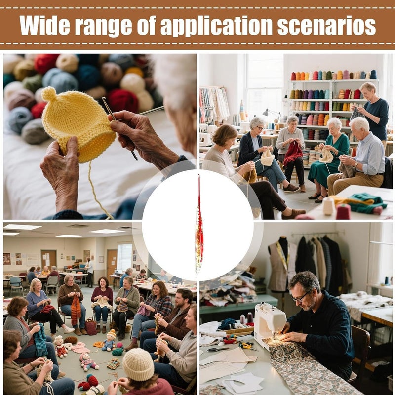 خيوط الكروشيه | خيط كروشيه مريح بمقبض زهري للحياكة، أداة حياكة غير زلقة للمبتدئين وهواة الحرف اليدوية، مناسبة للبالغين والنساء ومحبي الحرف اليدوية لصنع البطانيات والدمى والأوشحة والقبعات والسترات وغير - Image 4