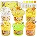 LAWOHO 6 Packs Gradient Yellow Slime Kit Clear Butter Cloud Slimes Fluffy Slimes for Kids with Charms Animal Addins Party Favors for Girls Boys 360ml Non Stick Slime Making Kit for Kids - Image 2