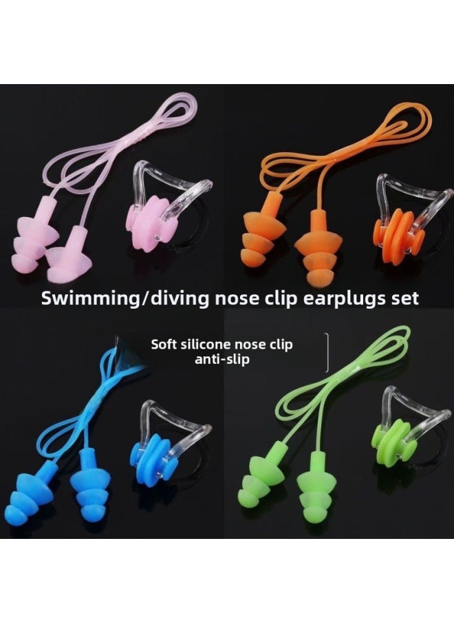 Generic Silicone Swimming Special Nose Clip Silicone Anti-soft Nose Diving Swimming Adults And Children Universal Anti-choking Nasal Plug-Colour:Yellow Earplugs Waterproof Without Cord - Pack Of Three  - Image 2